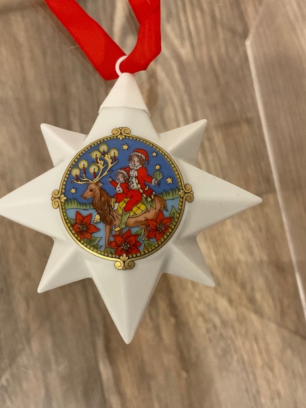 NEW Hutschenreuther Germany Star 1996 Vintage Christmas Ornament "Reindeer"